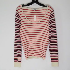 Madewell NWT Stillman Pullover Sweater in Stripe Mix Size L